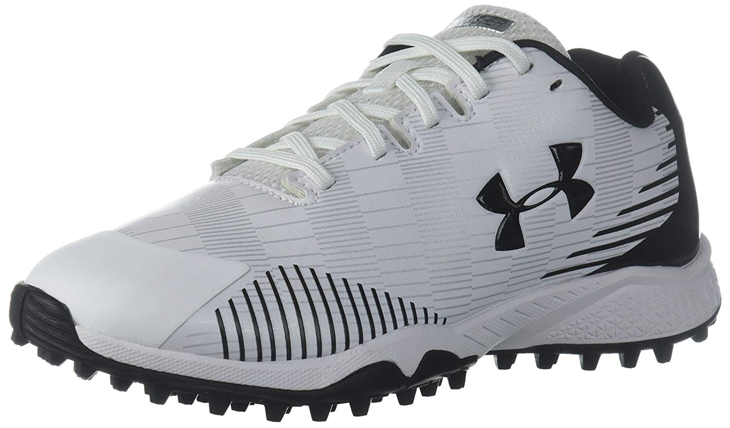 Under Armour Women's Lax Finisher Turf Lacrosse Shoe,, White/Black