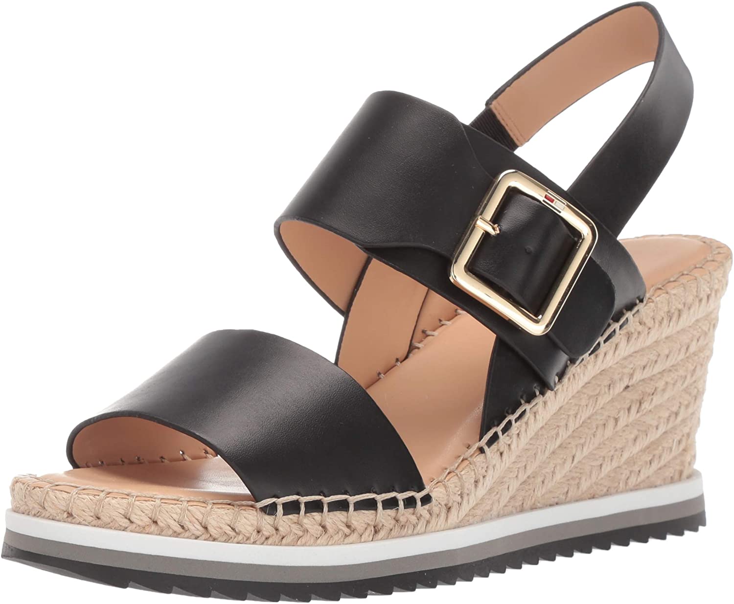 tommy hilfiger black wedge sandals