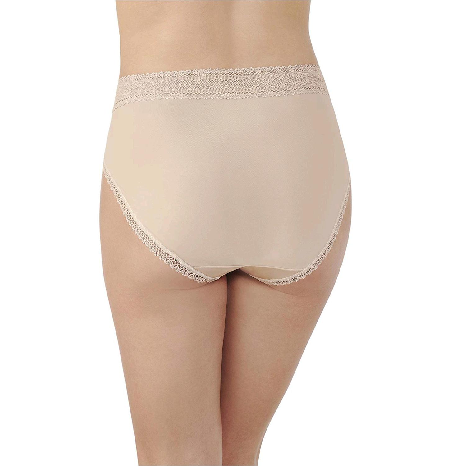 Vanity Fair Women's Flattering Lace Hi Cut Panty 13280,, Honey Beige
