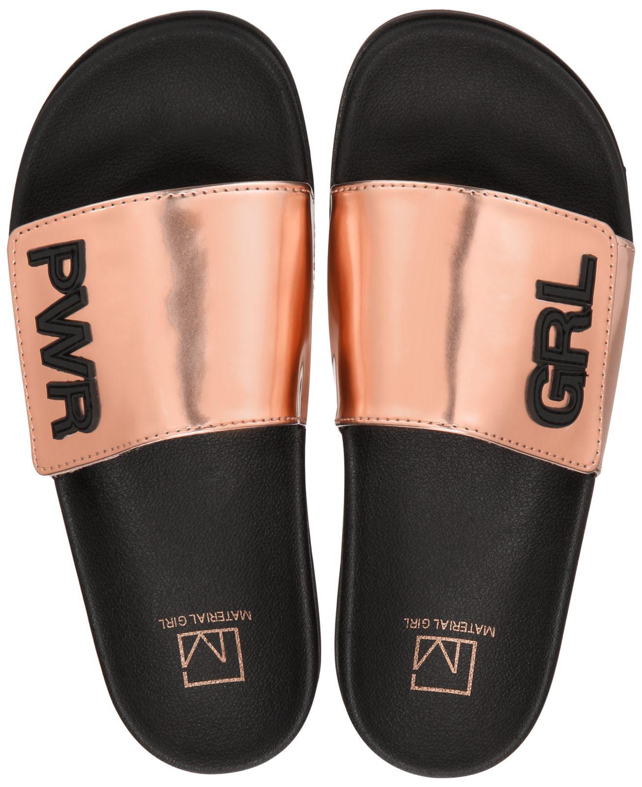 Material Girl Womens Paige Open Toe Casual Slide Sandals, Rose Gold, Size 10.0 | eBay