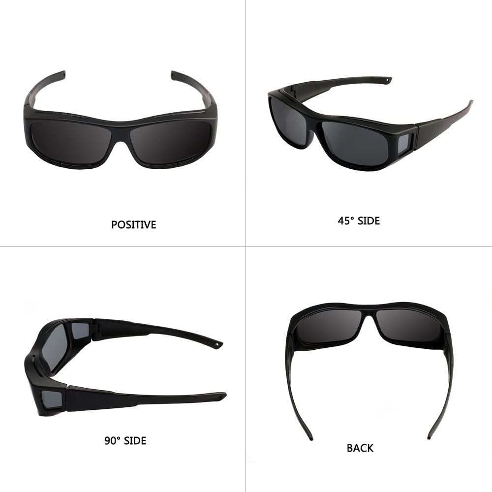 Fit Over Glasses Prescription Sunglasses Polarized Lens for, Black