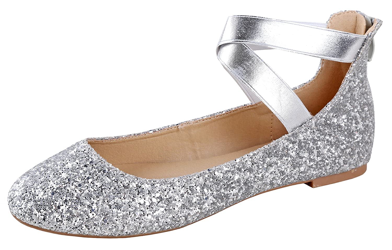 silver strap flats