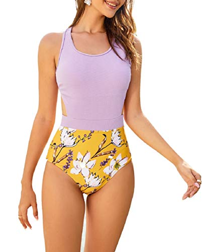 Molybell One Piece Swimsuits For Women High Waisted Bathing Purple Size Large Ebay