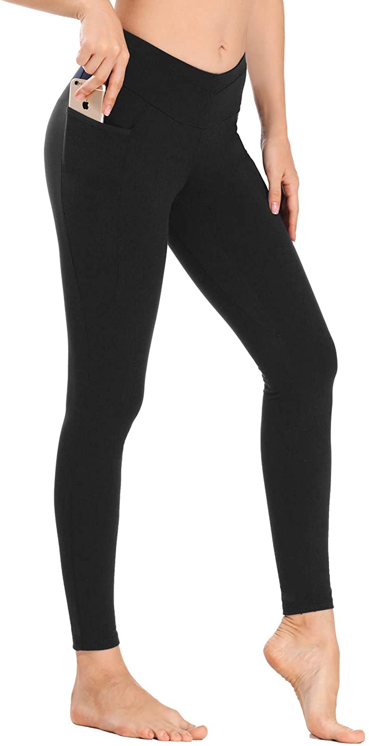 MOVE BEYOND Buttery Soft Women's V Front Waist Yoga Leggings with ...