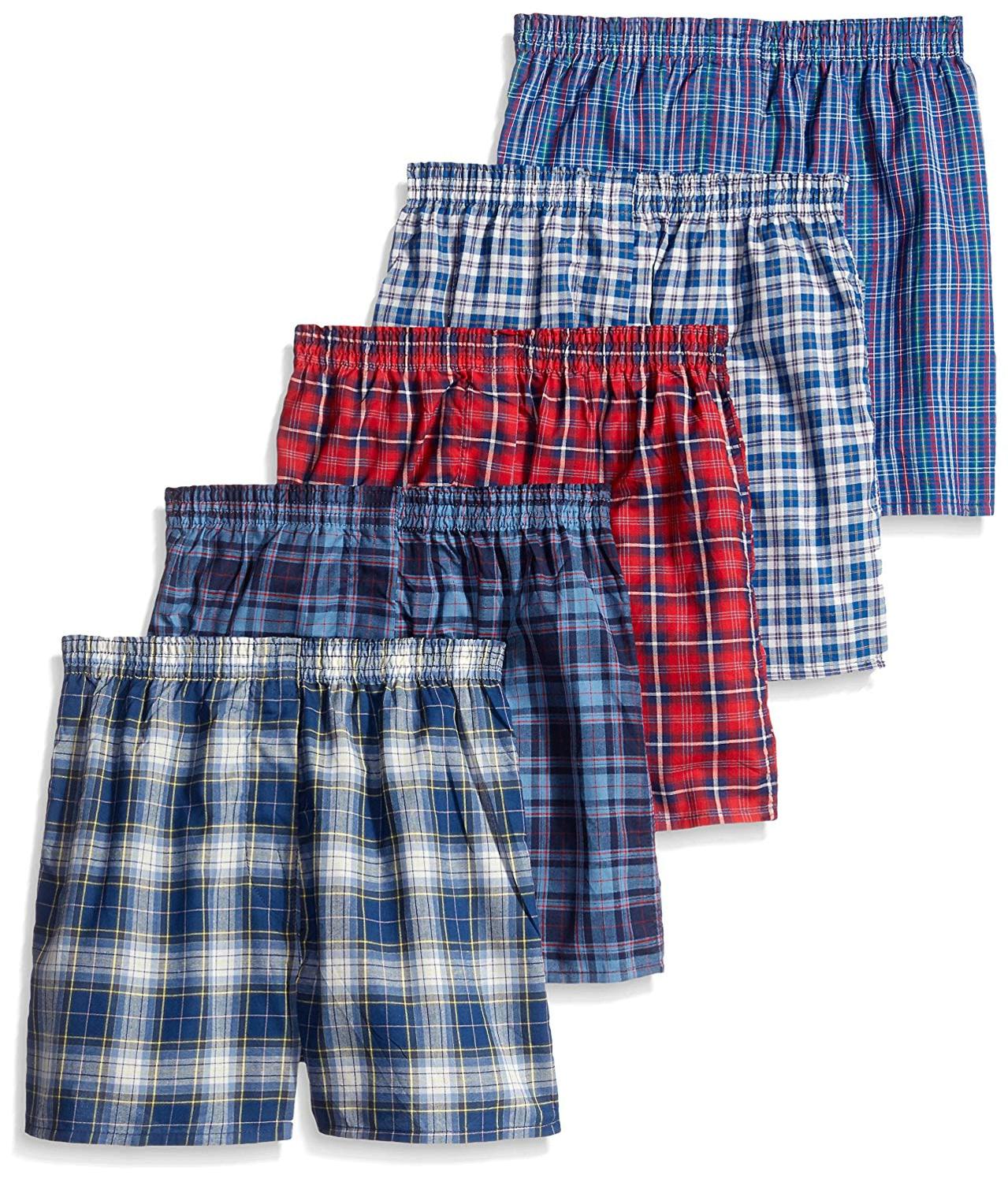 Fruit of the Loom Big Boys' Tartan Boxer , Assorted, Large, Assorted ...