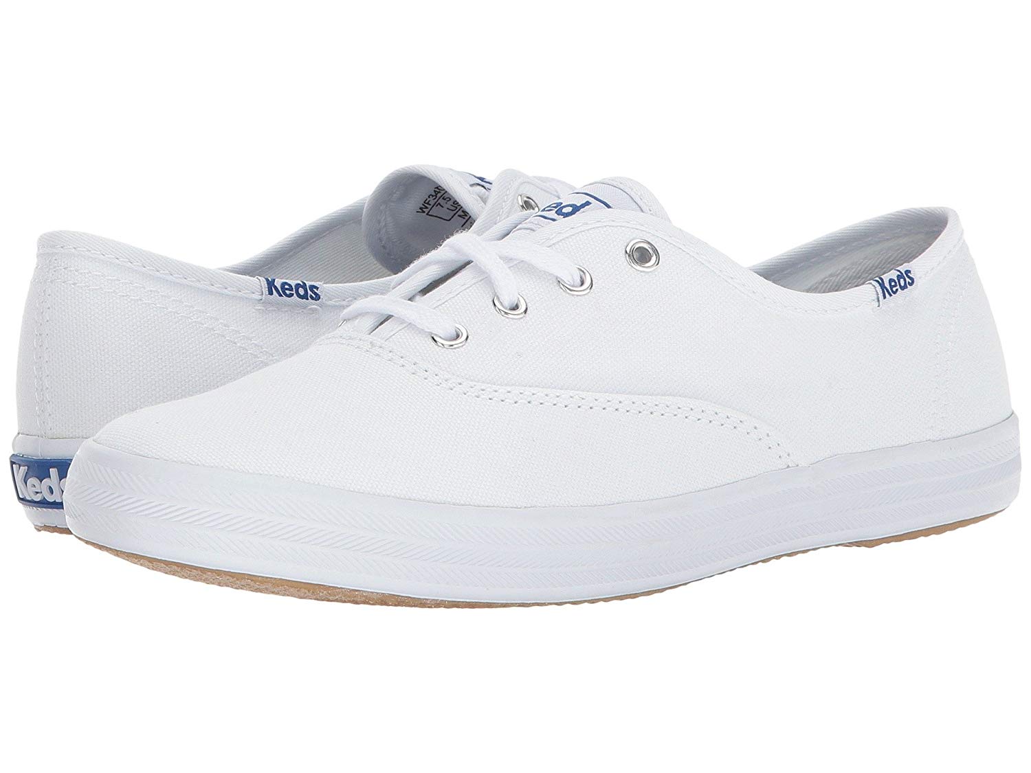 Keds Womens Champion Canvas Low Top Lace Up Walking, White Canvas, Size ...