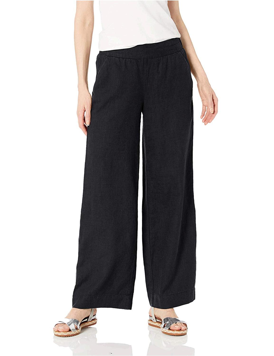 Brand - Daily Ritual Women's Linen Wide-Leg Pant,, Black, Size 14.0 | eBay