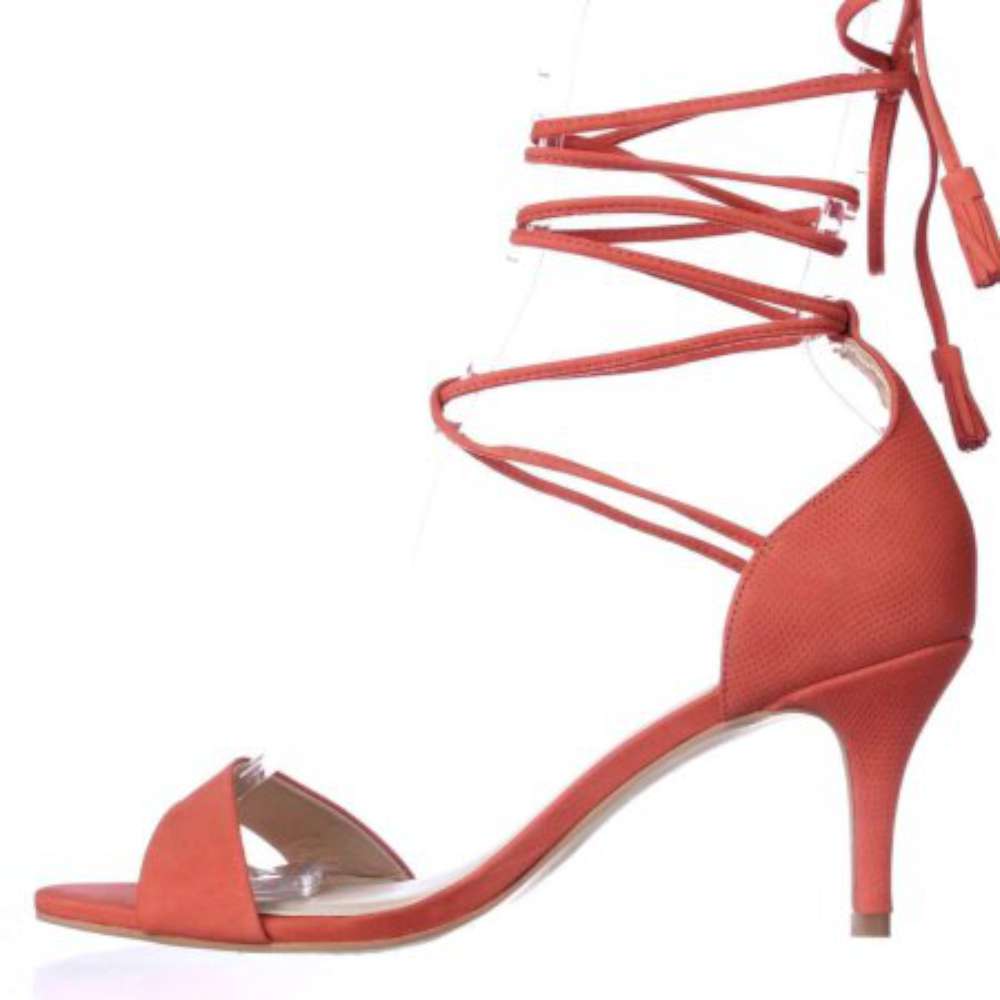Vince Camuto Womens Kathin Open Toe Ankle Wrap Dorsay Pumps coral Size 6.0 Vince Camuto Womens Kathin Open Toe Ankle Wrap Dorsay Pumps coral Size 6.0