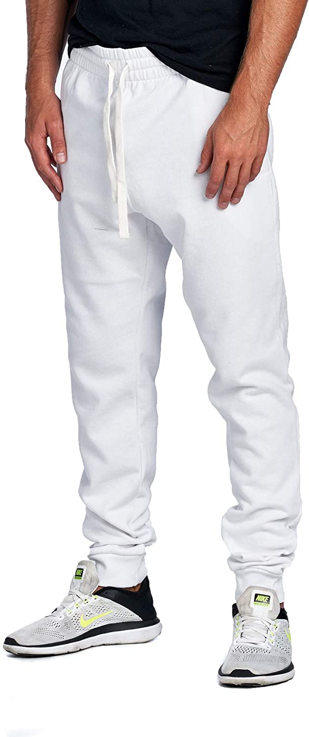 basic white joggers