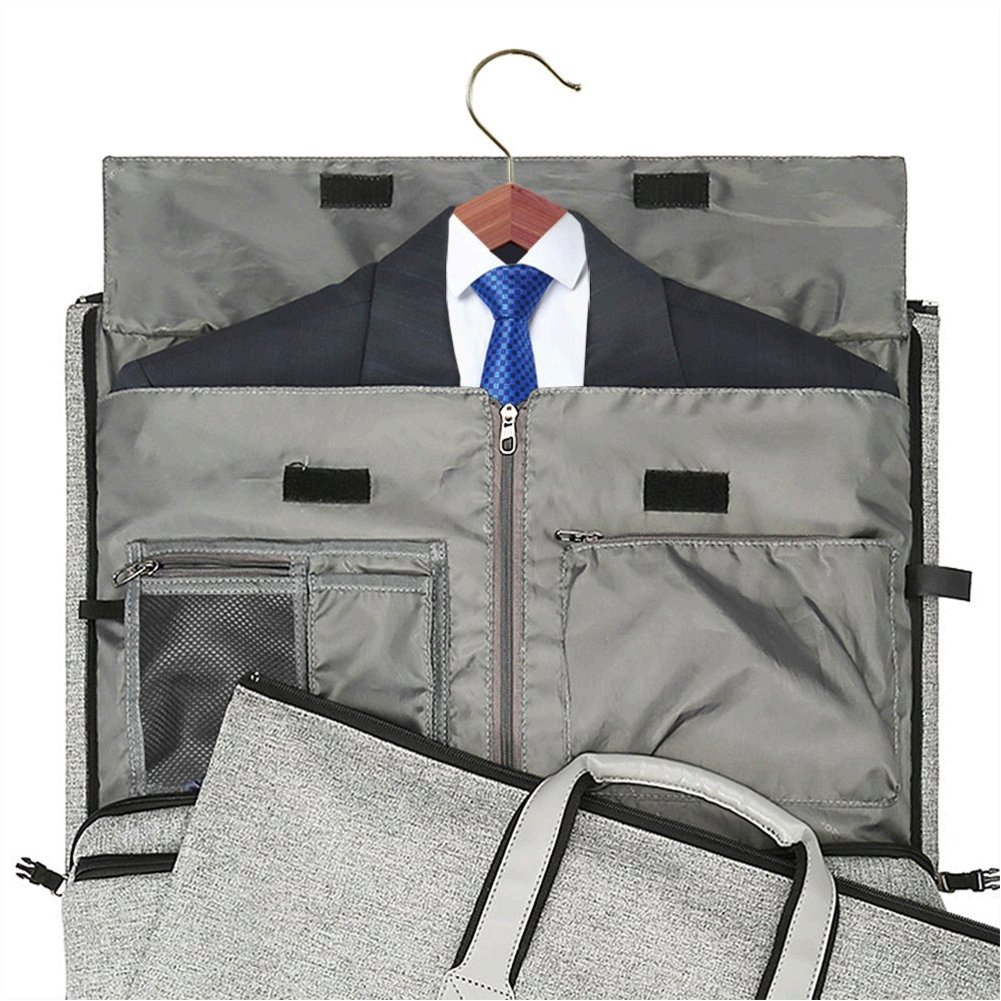 Convertible Garment Bag with Shoulder Strap, Modoker Carry on, Grey ...