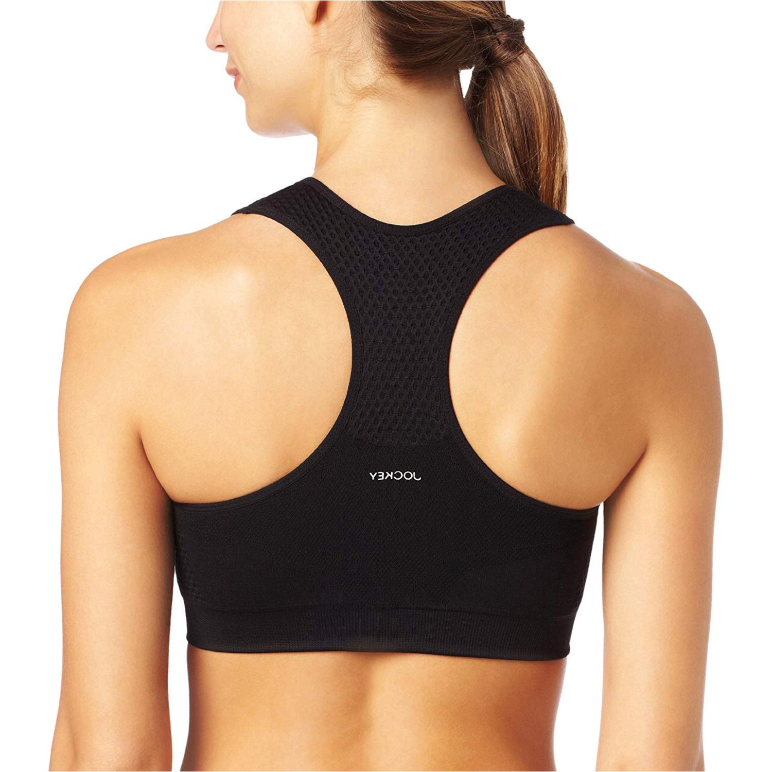 Jockey Womens Performance Push Up Seamless Sportbra Deep Black Size Large 86323310804 Ebay 