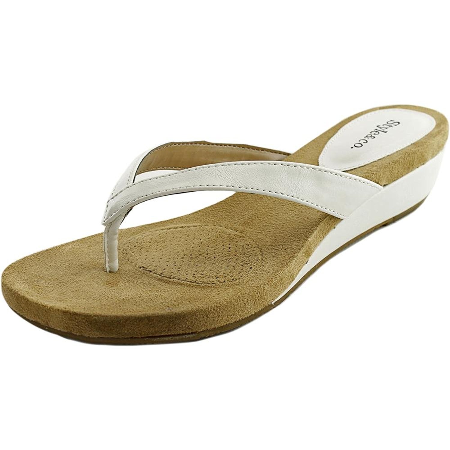 Style Co Womens Haloe Split Toe Casual Slide Sandals White Size 80 Style Co Womens Haloe Split Toe Casual Slide Sandals White Size 80