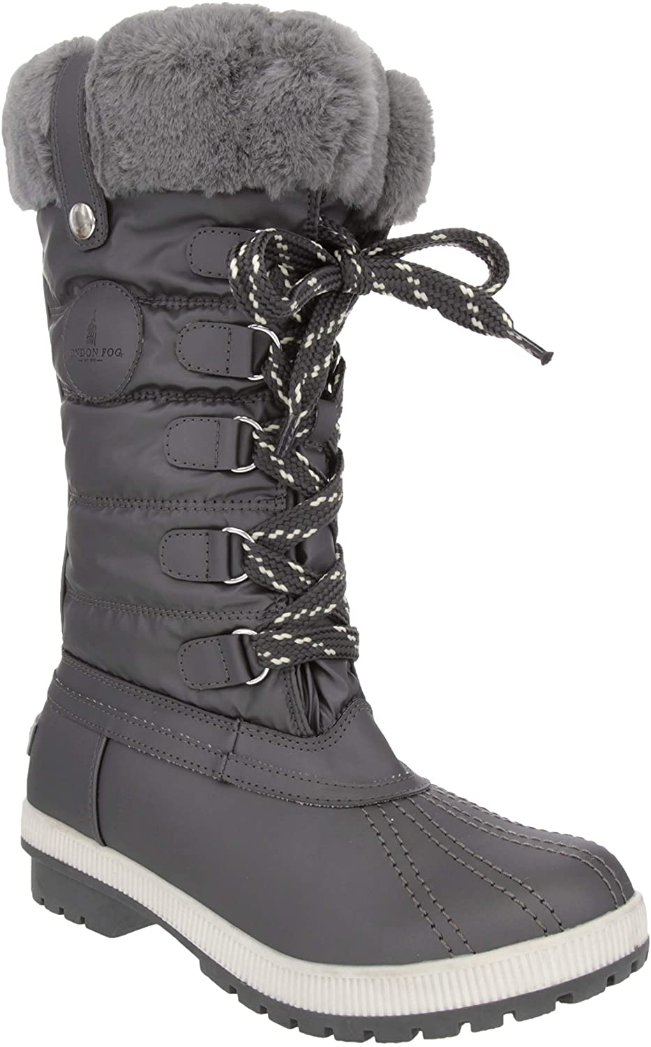 london fog womens melton cold weather snow boot