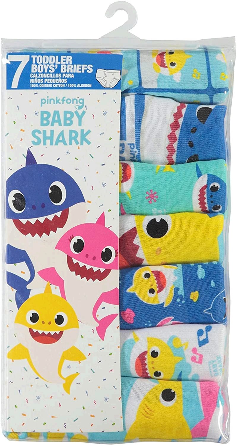 Baby Shark Boys� Toddler 7pk Briefs,, Baby Shark, Size 18