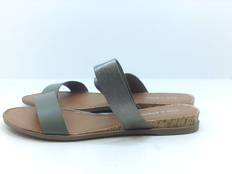 Sun - Stone Women's Shoes Flat Sandals, Grey, Size 10.5 | eBay
