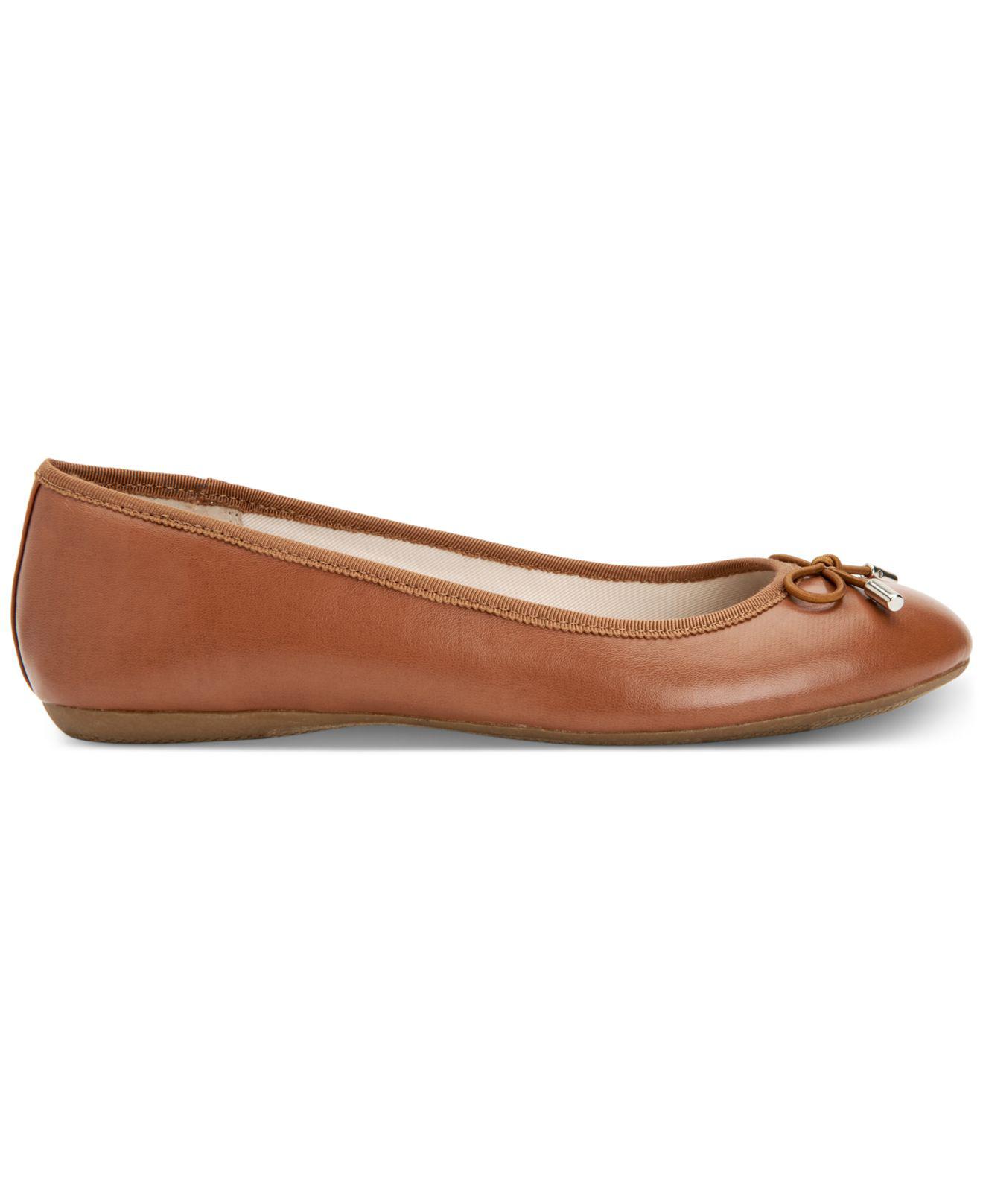 cognac ballet flats