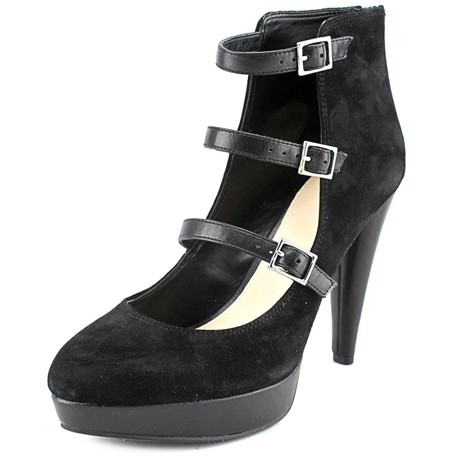 Bar III Womens Gloria Leather Closed Toe Ankle Strap Platform Black Size 7.0 4 Bar III Womens Gloria Leather Closed Toe Ankle Strap Platform Black Size 7.0 4