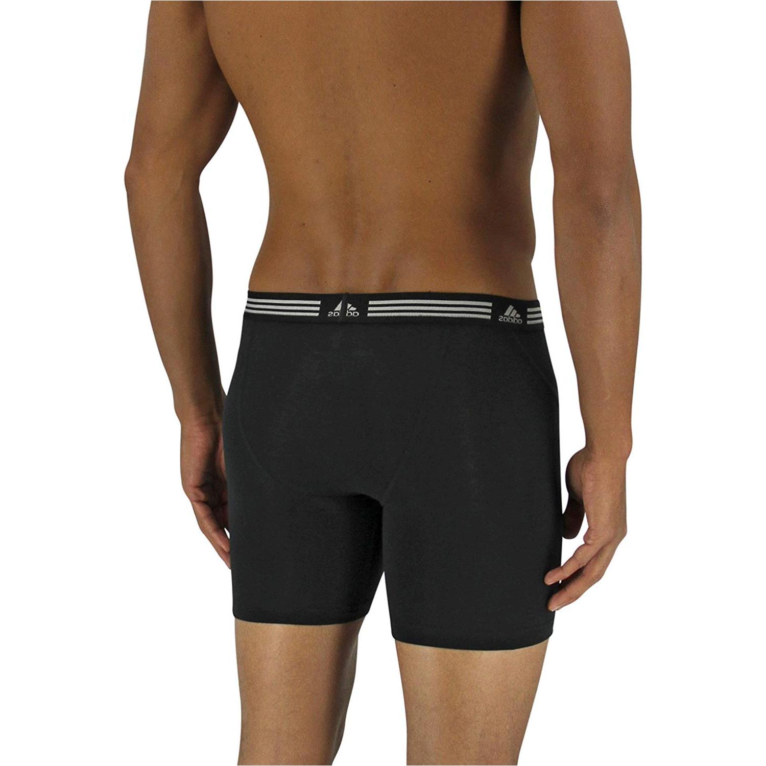 adidas Men's Athletic Stretch Boxer Brief Underwear (2-Pack),, Black