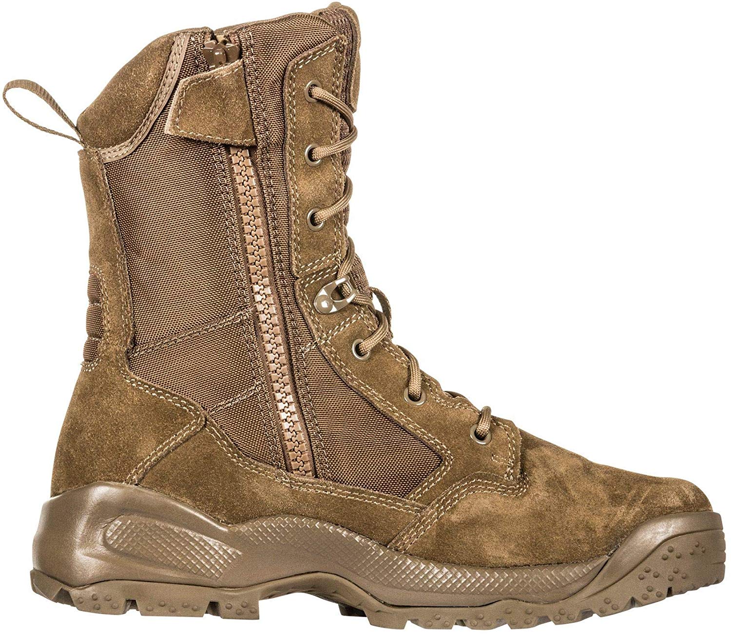 mens brown boots with side zip