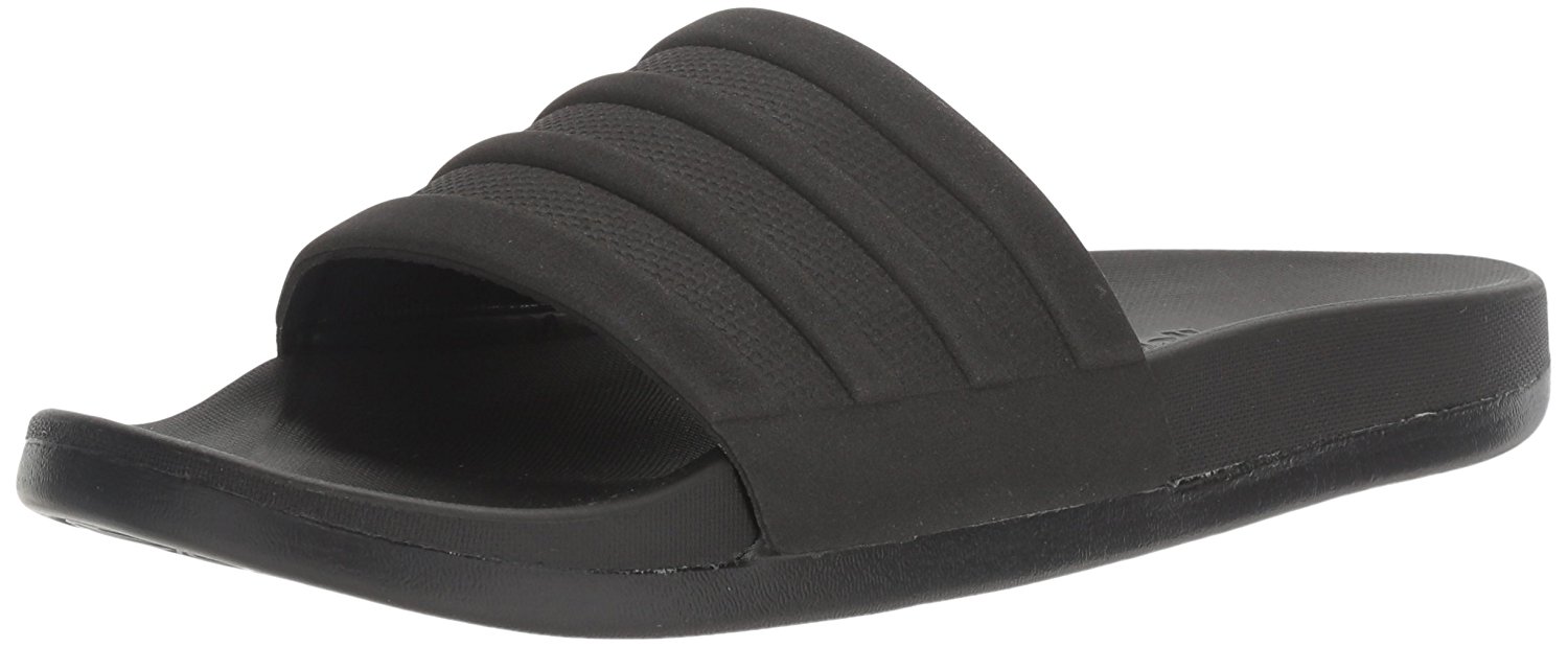adidas Originals Men's Adilette Comfort Slide, Black/Black/Black, Size