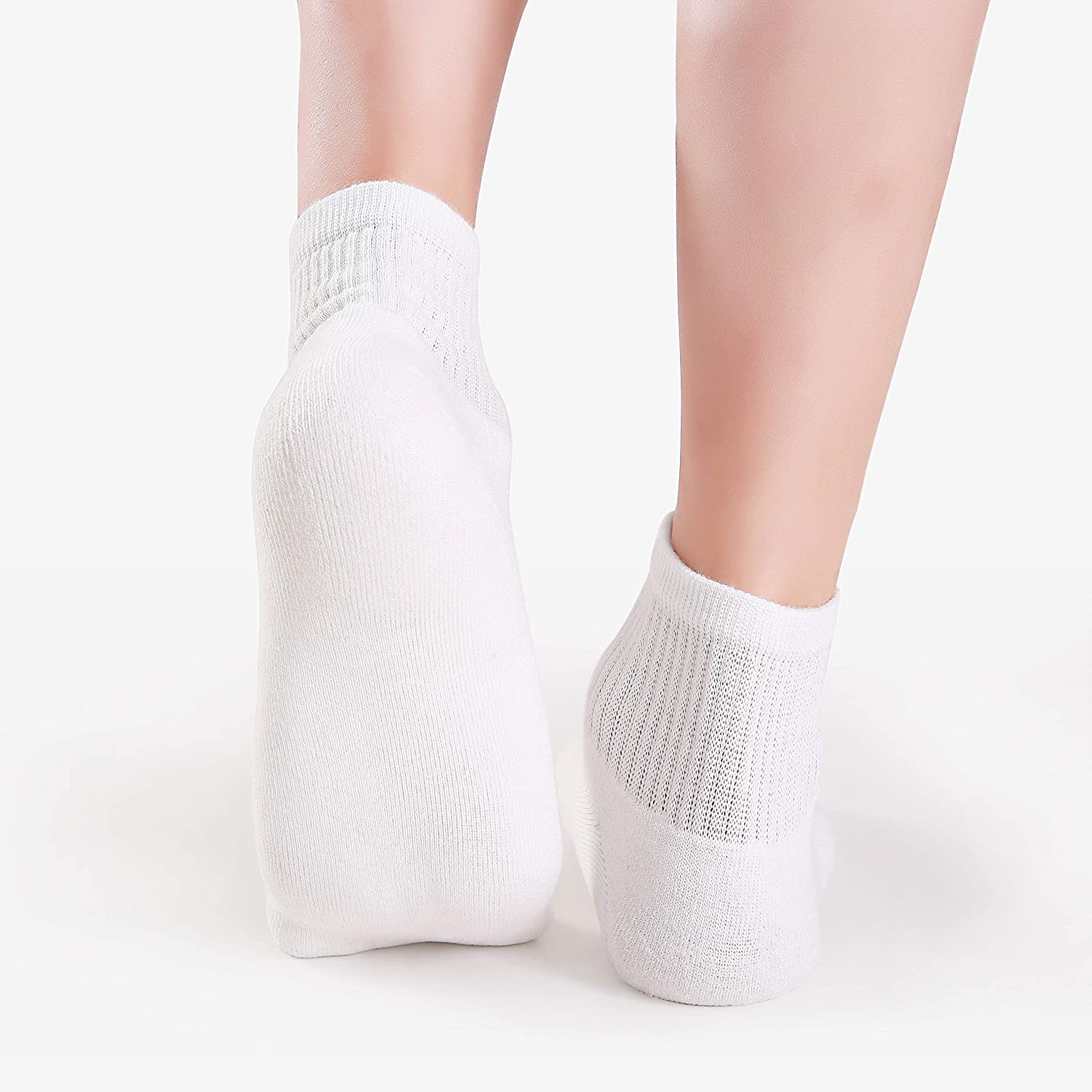 LIMPIDEE Womens Athletic Ankle Socks 6 Paris 7-10 Low Cut, White, Size ...