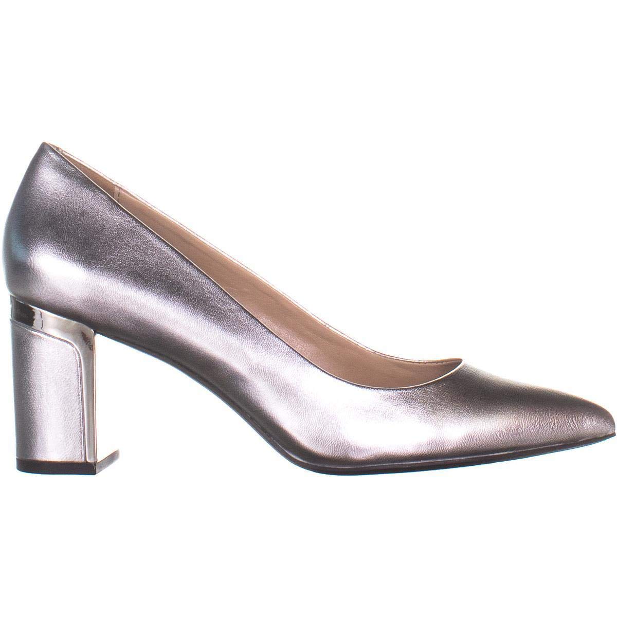 silver high heels closed toe