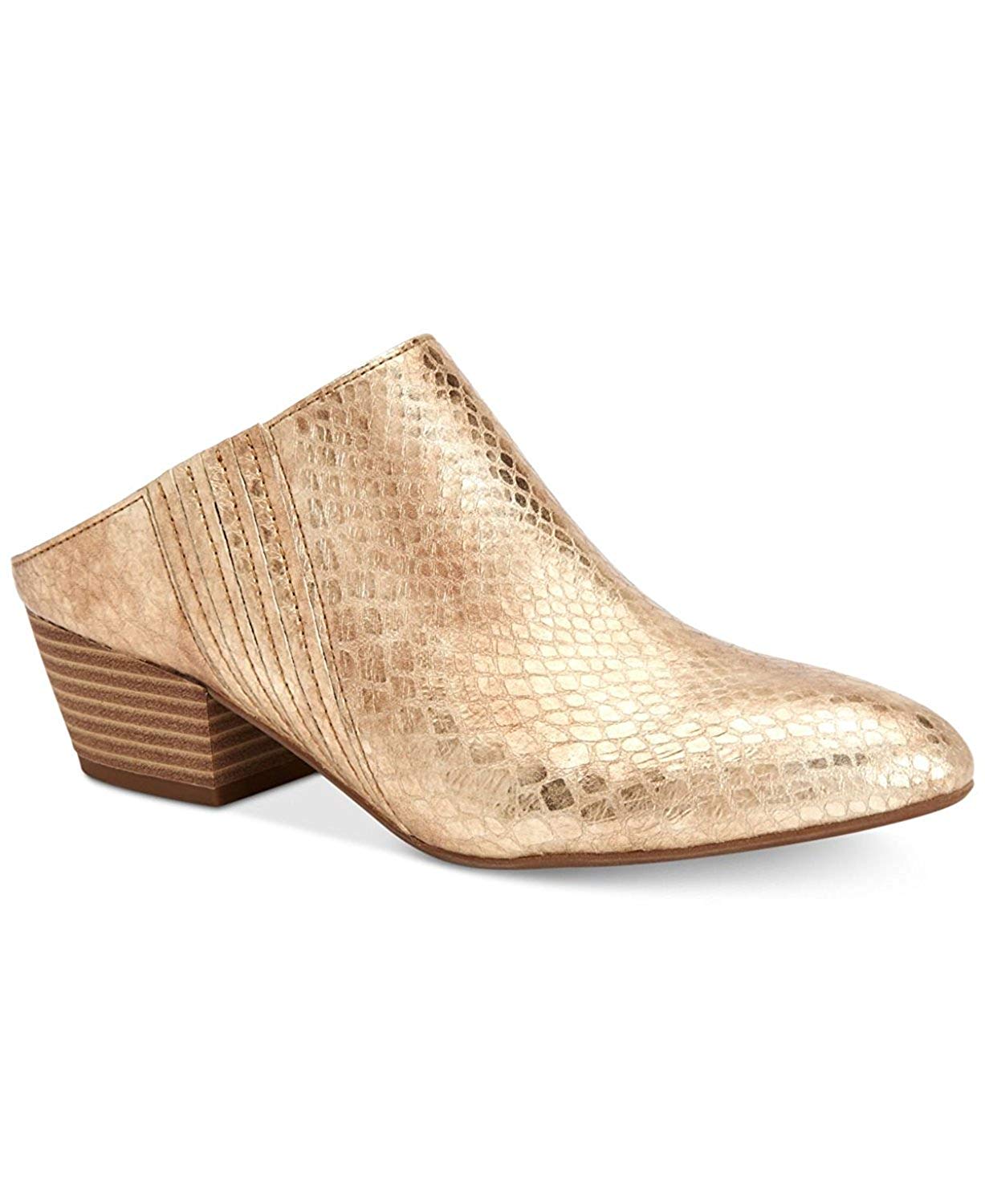 BCBGeneration Womens Lori Almond Toe Mules, Gold, Size 9.5 Kf9u