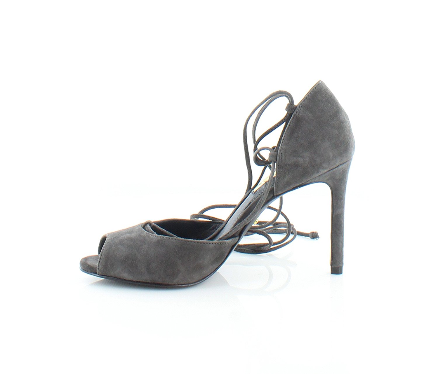 LAUREN by Ralph Lauren Womens Linden Leather Peep Toe Ankle Charcoal Size 11.0 LAUREN by Ralph Lauren Womens Linden Leather Peep Toe Ankle Charcoal Size 11.0
