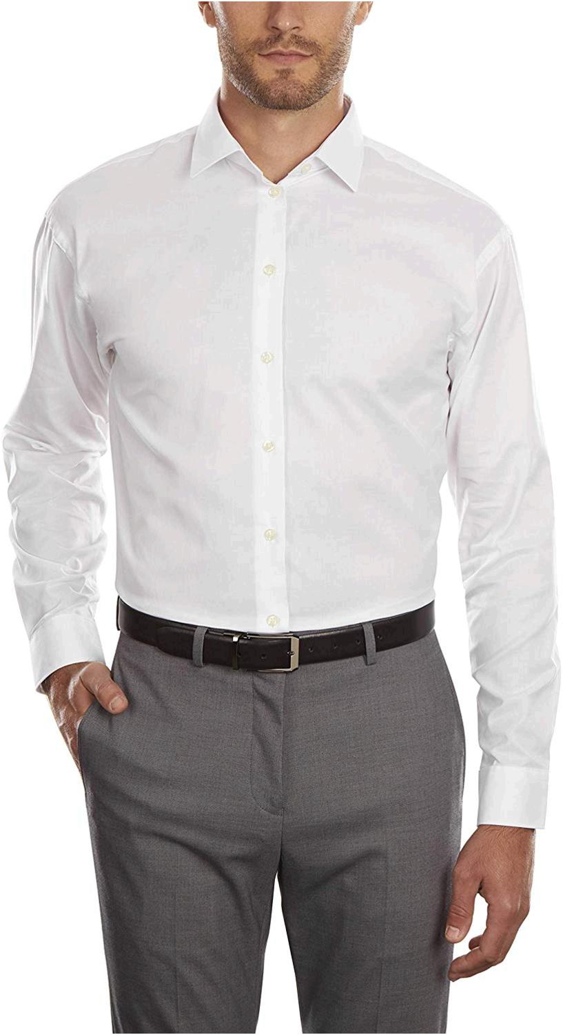 Kenneth Cole Unlisted Men's Dress Shirt Regular Fit Solid , , White ...