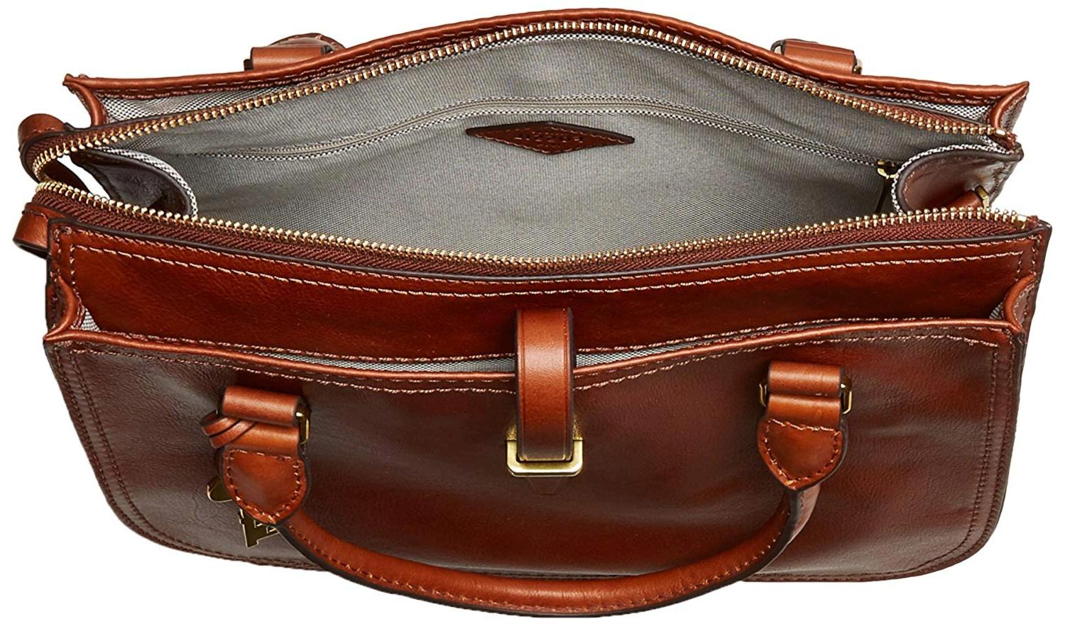 fossil ryder satchel brown