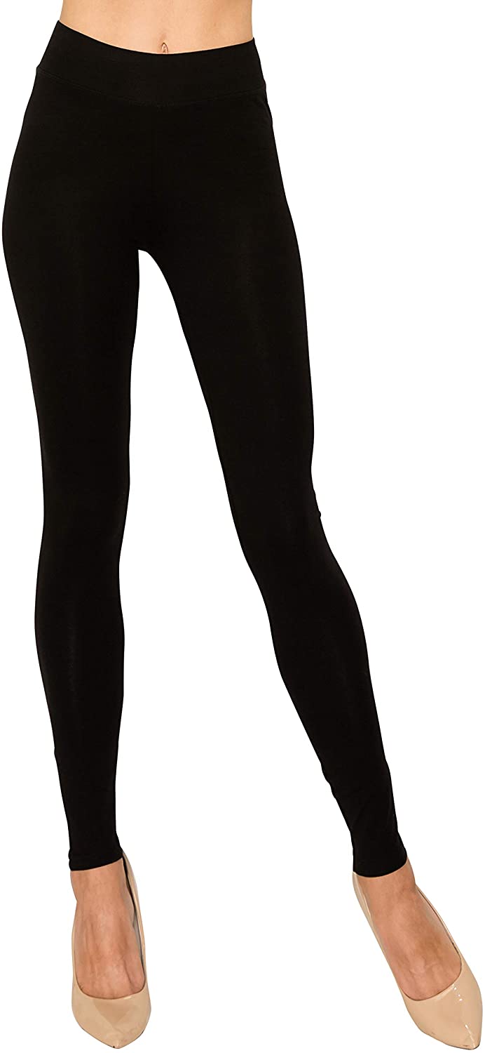 womens black cotton spandex leggings