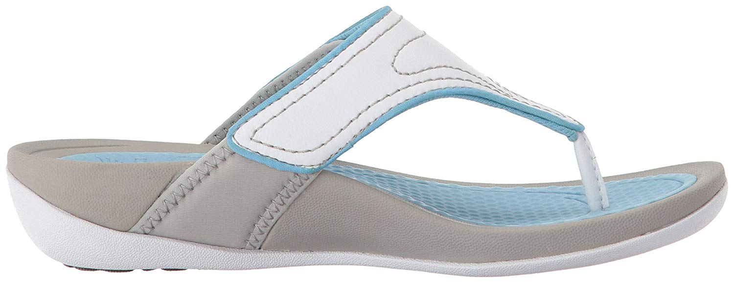 Dansko Women's Katy 2 White/Navy Smooth Flip Flop, White Smooth, Size 8 ...