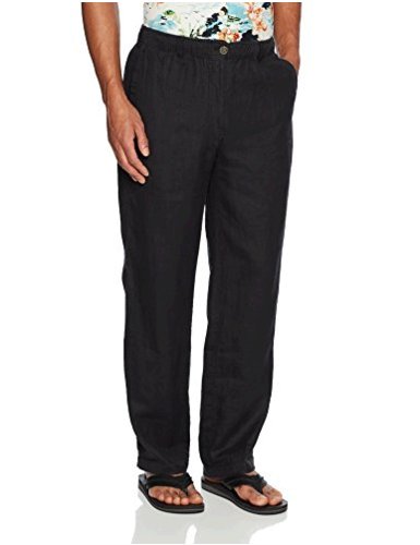 28 Palms Men's Relaxed-Fit Linen Pant with, Black, Size Medium/30 ...