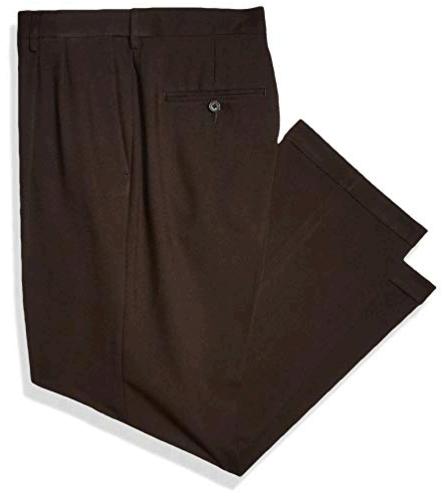 haggar men's premium comfort classic fit pleat expandable waist pant