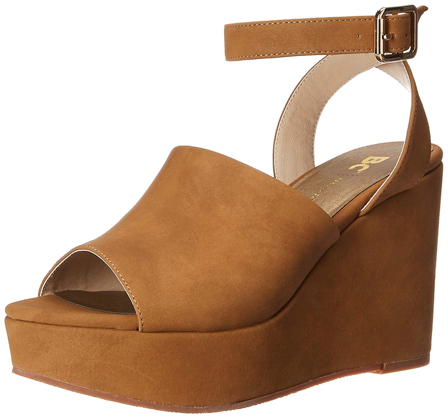 comfortable tan wedge sandals