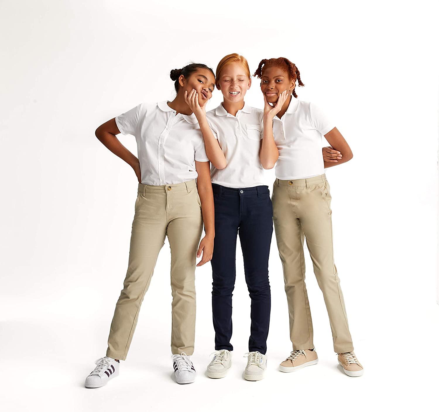 French Toast Girls' PullOn Twill Pant (Standard &, School Uniform Navy