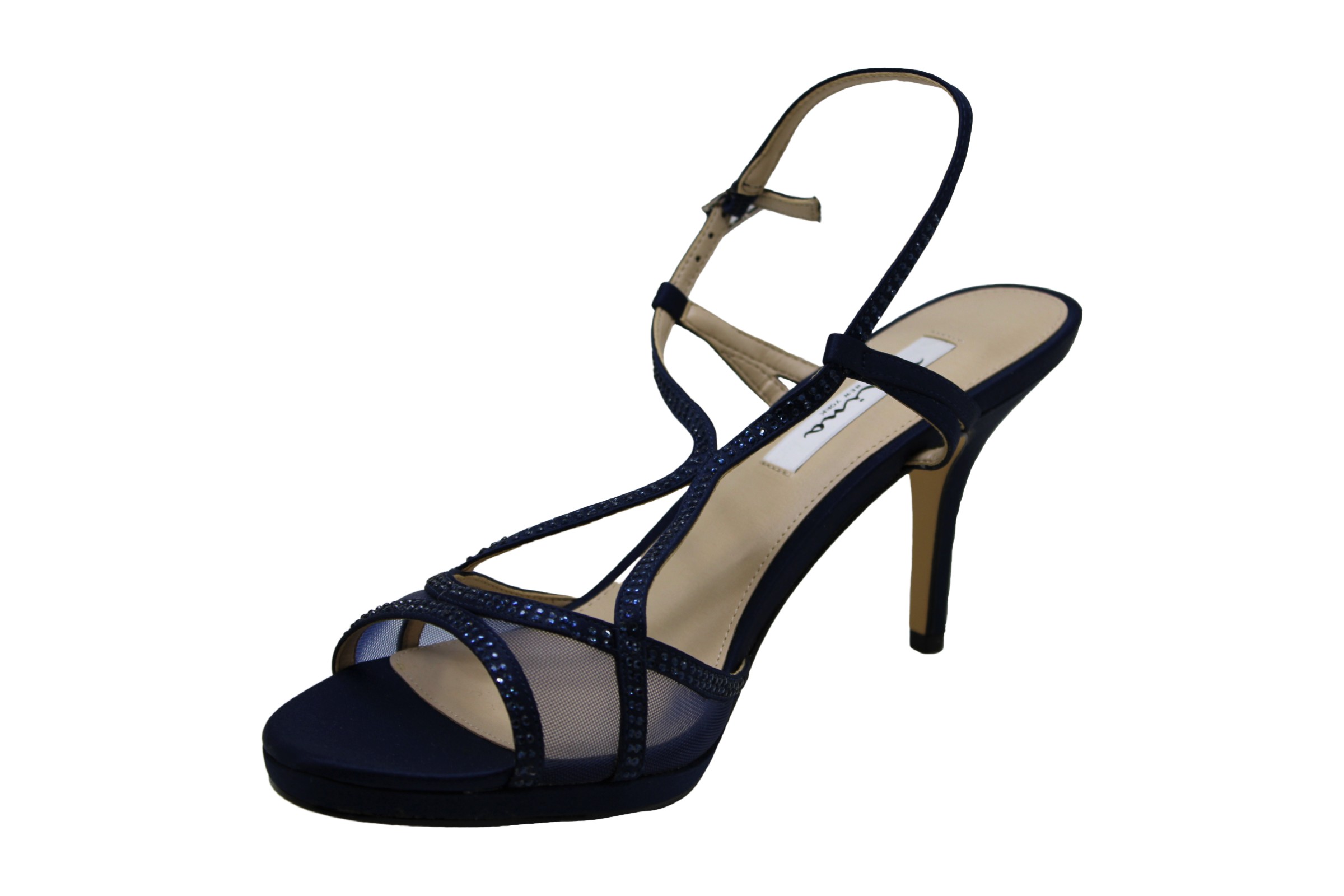 Nina Blossom Strappy Embellished Evening Sandals Women's Shoes, navy ...