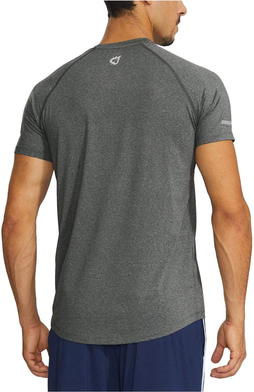 Baleaf Men's Quick Dry Short Sleeve TShirt, A003grey Heather, Size