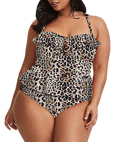 leopard tankini plus size