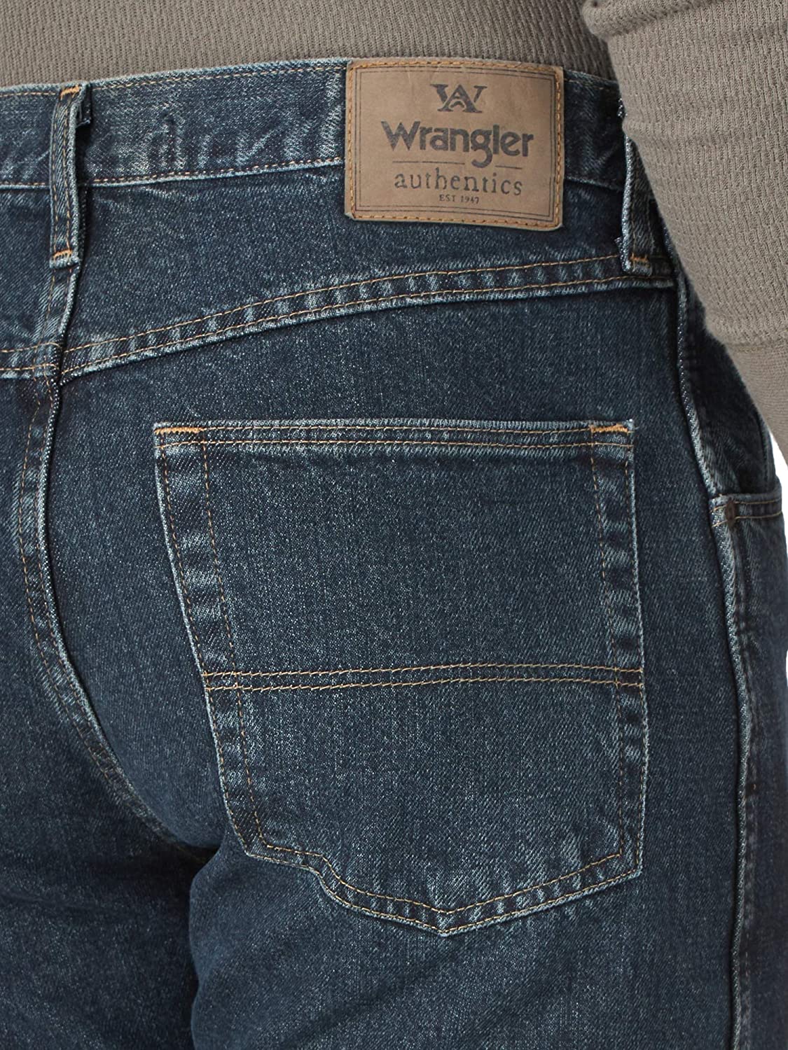 Wrangler Authentics Men's Classic 5-Pocket Regular Fit, Storm, Size 37W ...