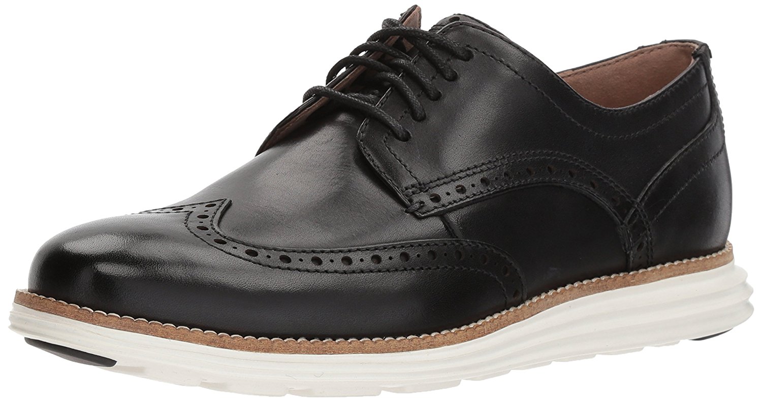 black formal shoes with brown sole