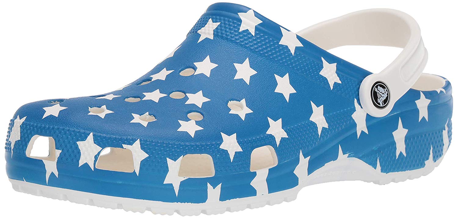 mens flag crocs