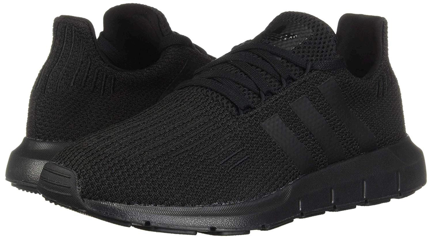 Adidas Men's Shoes Swift Fabric Low Top Lace Up Running, Black/Black