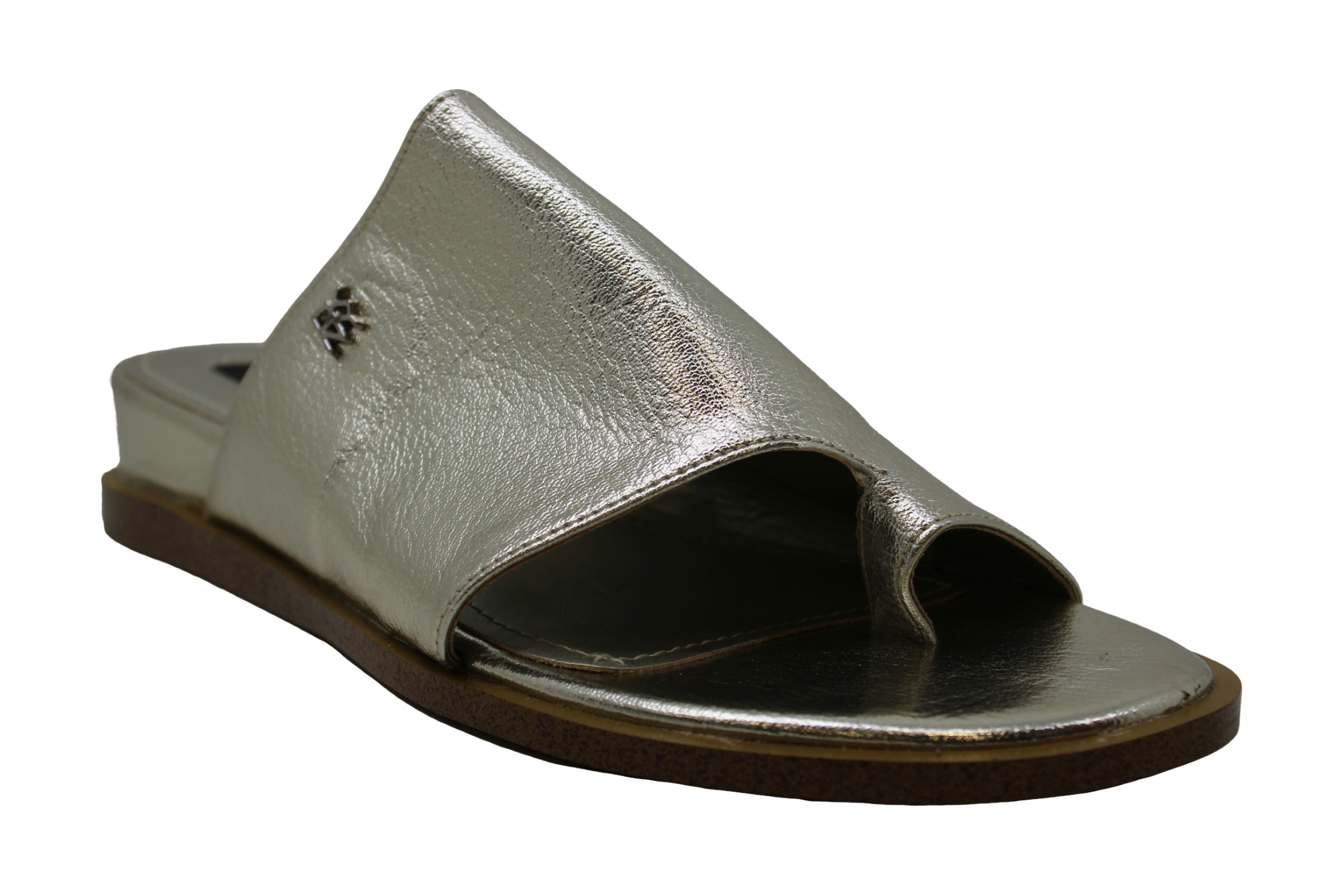 DKNY Womens Daz Flat Sandals Leather Open Toe Casual Slide, Gold, Size ...
