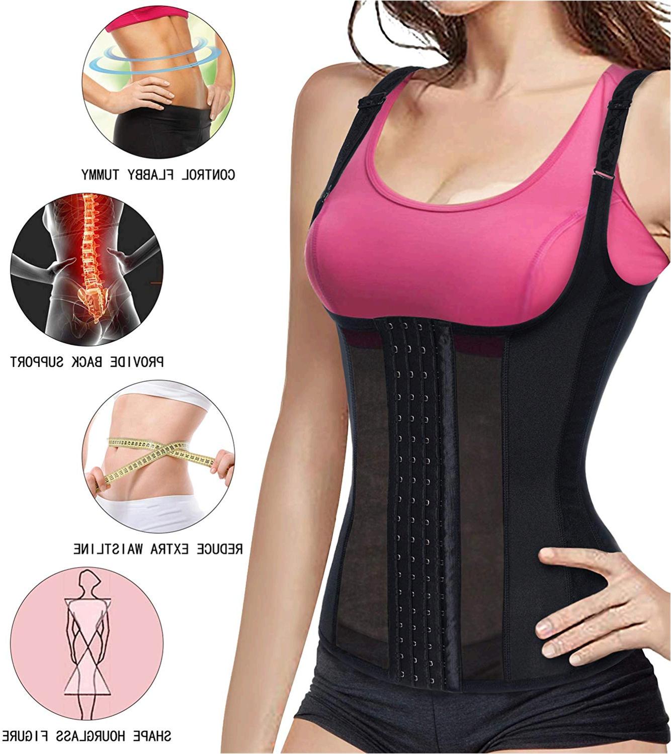 Eleady Womens Waist Trainer Corset Vest Weight Loss, Black