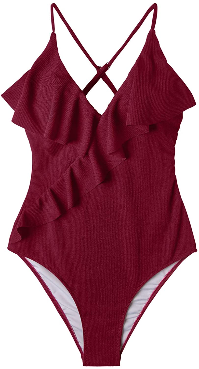 Cupshe Fashion Happy Ending Solid One Piece Swimsuit Beach Red Size 