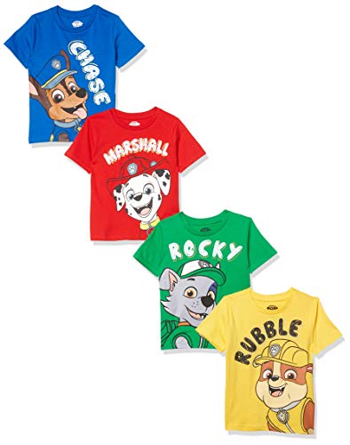 Marshall Rubble /& Rocky Nickelodeon Paw Patrol Boys 4 Pack Tees Chase