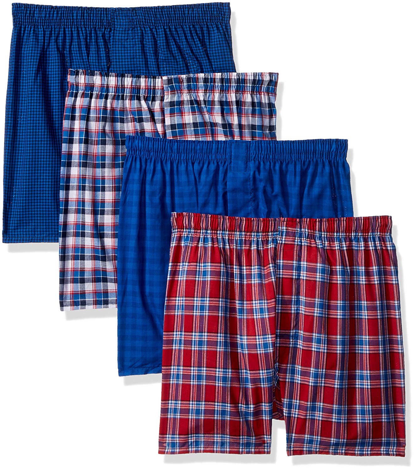 Hanes Men's 4-Pack ComfortBlend Woven Boxers with FreshIQ,, Assorted ...