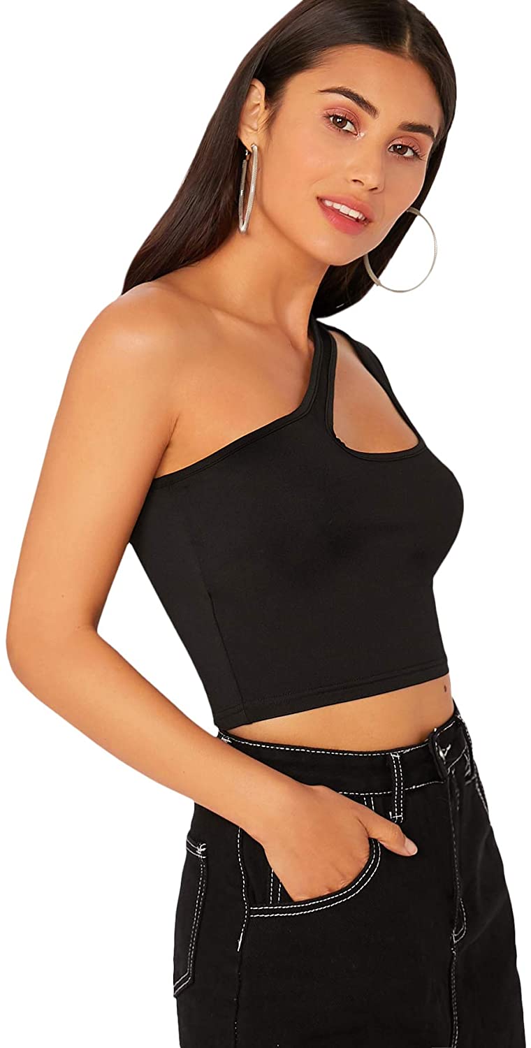 one shoulder cutout top