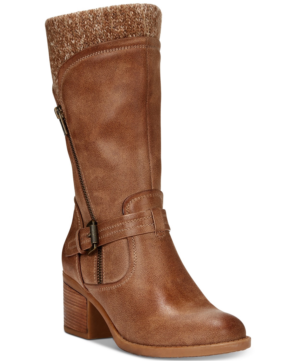 bare traps mid calf boots